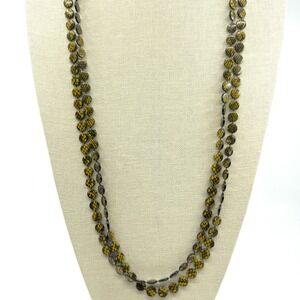 Long Snake Skin Print Disc Necklace Layering Boho Statement Accessory Funky Gift